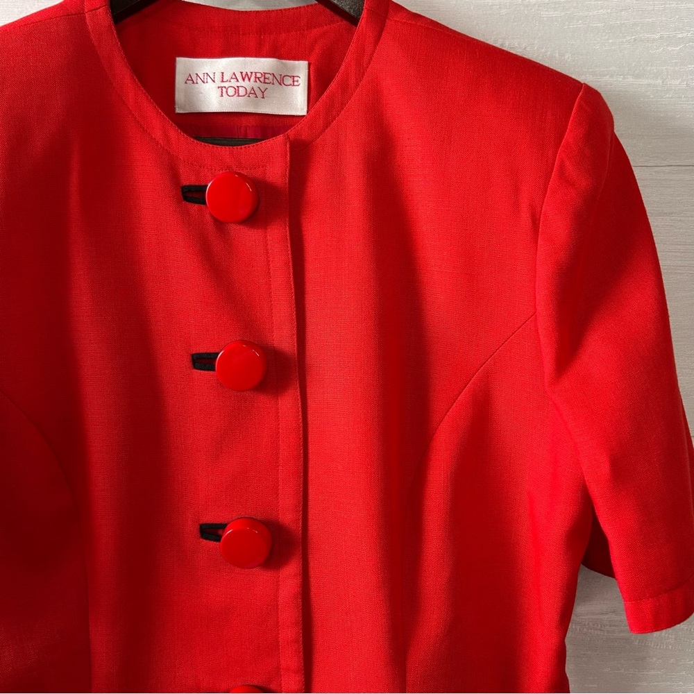 Vintage Ann Lawrence Red Tailored Blazer - Picture 2 of 16